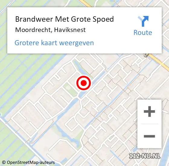 Locatie op kaart van de 112 melding: Brandweer Met Grote Spoed Naar Moordrecht, Haviksnest op 25 februari 2023 00:37