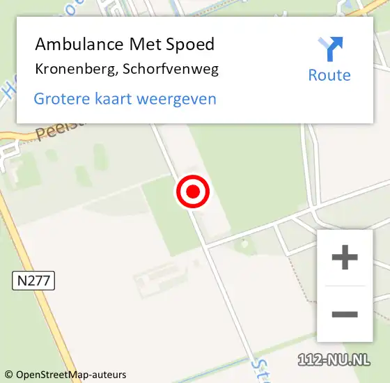 Locatie op kaart van de 112 melding: Ambulance Met Spoed Naar Kronenberg, Schorfvenweg op 16 augustus 2014 21:03
