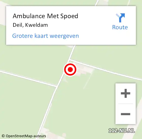 Locatie op kaart van de 112 melding: Ambulance Met Spoed Naar Deil, Kweldam op 25 februari 2023 06:03