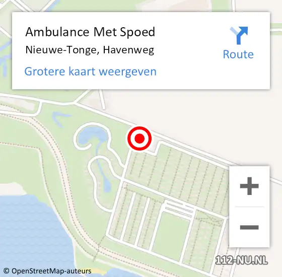 Locatie op kaart van de 112 melding: Ambulance Met Spoed Naar Nieuwe-Tonge, Havenweg op 16 augustus 2014 21:14