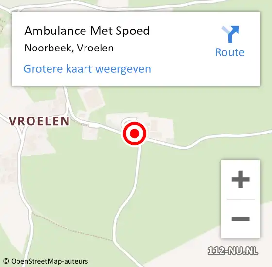 Locatie op kaart van de 112 melding: Ambulance Met Spoed Naar Noorbeek, Vroelen op 16 augustus 2014 21:16