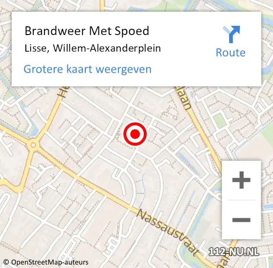 Locatie op kaart van de 112 melding: Brandweer Met Spoed Naar Lisse, Willem-Alexanderplein op 25 februari 2023 08:16