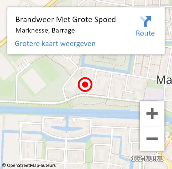 Locatie op kaart van de 112 melding: Brandweer Met Grote Spoed Naar Marknesse, Barrage op 25 februari 2023 09:30