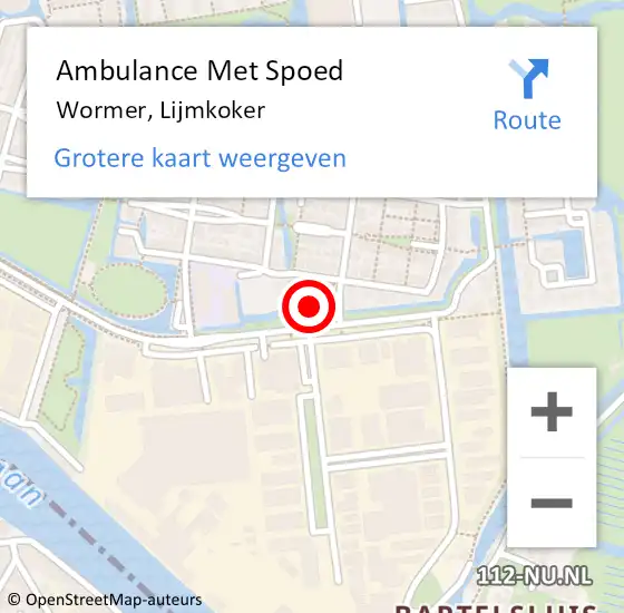 Locatie op kaart van de 112 melding: Ambulance Met Spoed Naar Wormer, Lijmkoker op 25 februari 2023 09:36