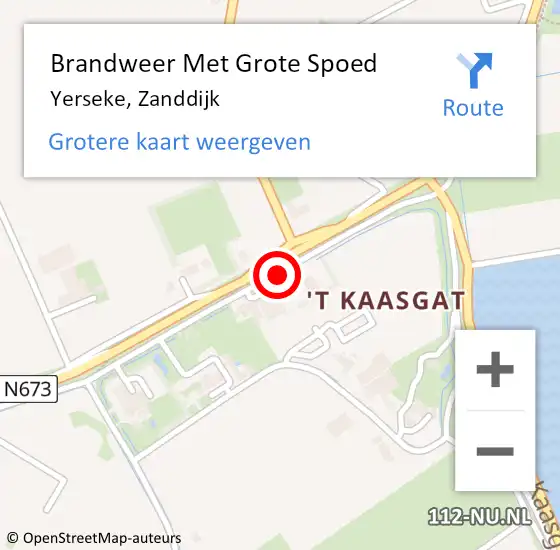 Locatie op kaart van de 112 melding: Brandweer Met Grote Spoed Naar Yerseke, Zanddijk op 25 februari 2023 10:04