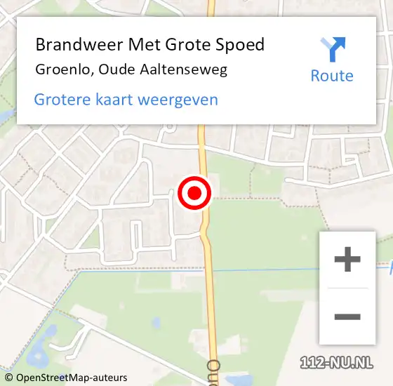 Locatie op kaart van de 112 melding: Brandweer Met Grote Spoed Naar Groenlo, Oude Aaltenseweg op 25 februari 2023 10:26