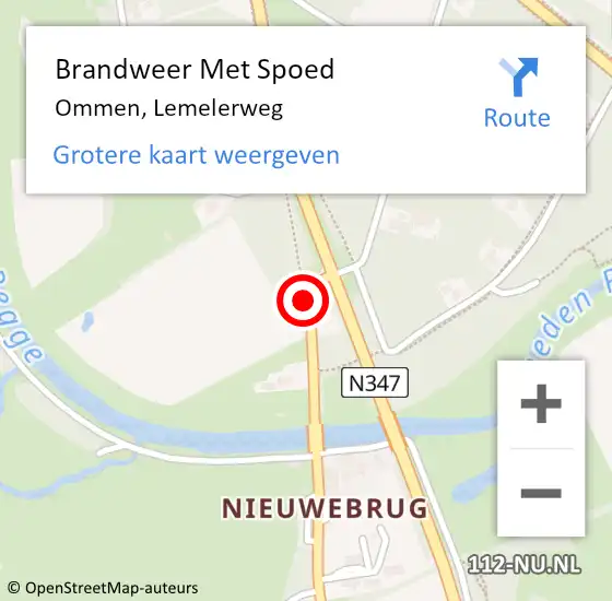 Locatie op kaart van de 112 melding: Brandweer Met Spoed Naar Ommen, Lemelerweg op 25 februari 2023 10:43