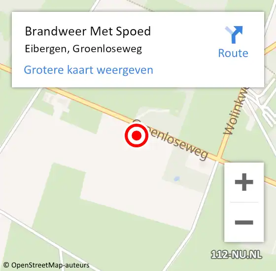 Locatie op kaart van de 112 melding: Brandweer Met Spoed Naar Eibergen, Groenloseweg op 25 februari 2023 11:46