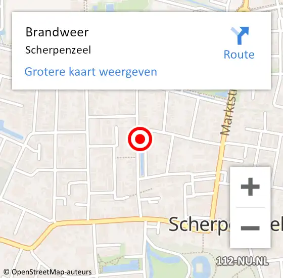 Locatie op kaart van de 112 melding: Brandweer Scherpenzeel op 25 februari 2023 11:49