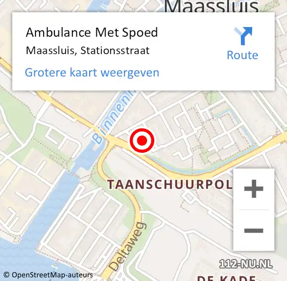 Locatie op kaart van de 112 melding: Ambulance Met Spoed Naar Maassluis, Stationsstraat op 25 februari 2023 12:08