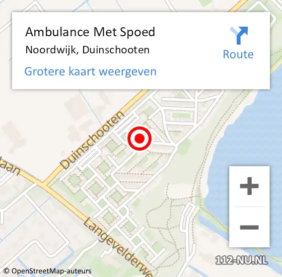 Locatie op kaart van de 112 melding: Ambulance Met Spoed Naar Noordwijk, Duinschooten op 25 februari 2023 12:27