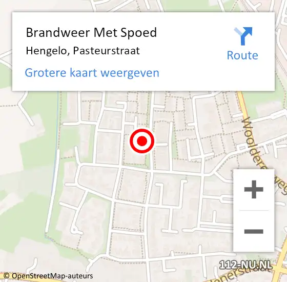 Locatie op kaart van de 112 melding: Brandweer Met Spoed Naar Hengelo, Pasteurstraat op 25 februari 2023 12:53