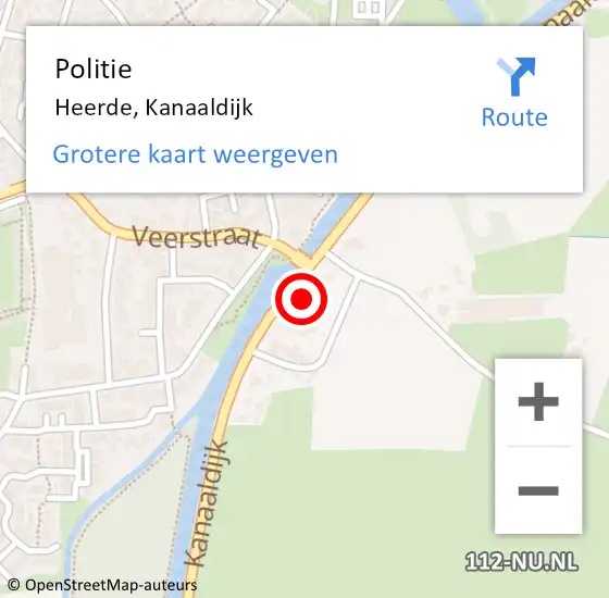 Locatie op kaart van de 112 melding: Politie Heerde, Kanaaldijk op 25 februari 2023 14:11