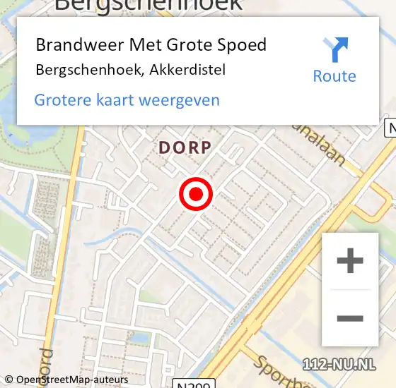 Locatie op kaart van de 112 melding: Brandweer Met Grote Spoed Naar Bergschenhoek, Akkerdistel op 25 februari 2023 15:04