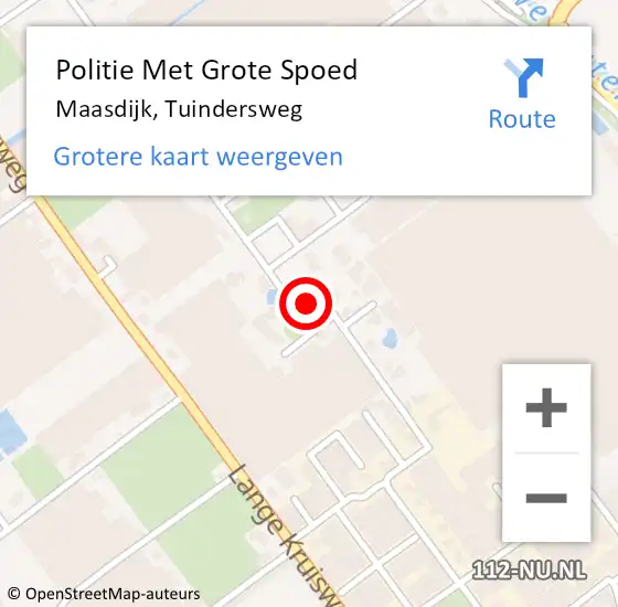 Locatie op kaart van de 112 melding: Politie Met Grote Spoed Naar Maasdijk, Tuindersweg op 25 februari 2023 17:34