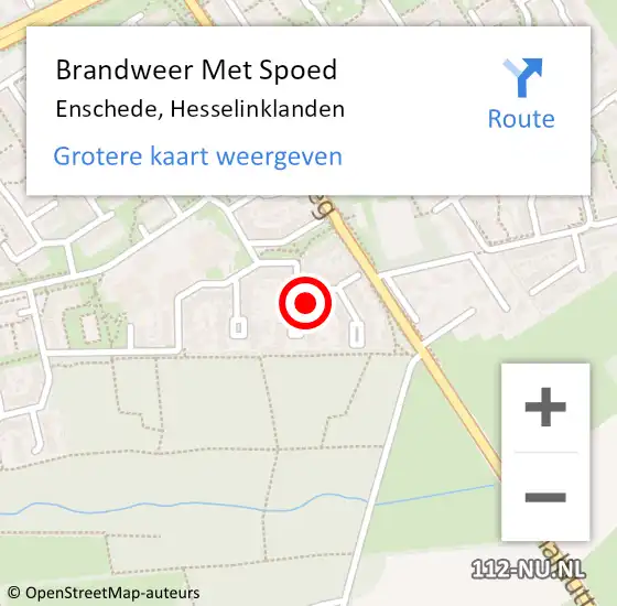 Locatie op kaart van de 112 melding: Brandweer Met Spoed Naar Enschede, Hesselinklanden op 25 februari 2023 17:45