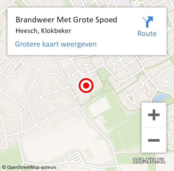 Locatie op kaart van de 112 melding: Brandweer Met Grote Spoed Naar Heesch, Klokbeker op 25 februari 2023 18:09