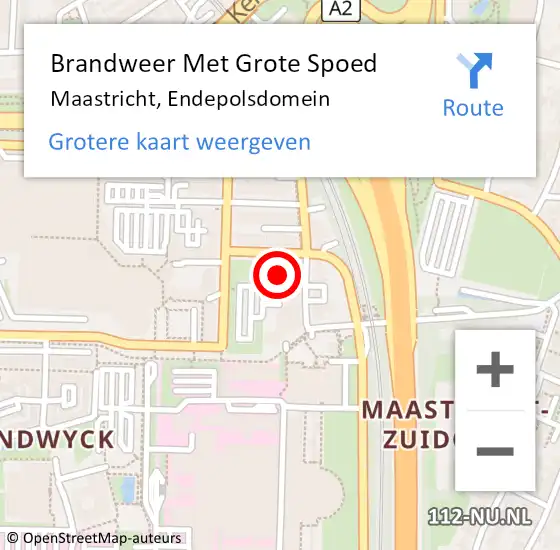 Locatie op kaart van de 112 melding: Brandweer Met Grote Spoed Naar Maastricht, Endepolsdomein op 25 februari 2023 20:28