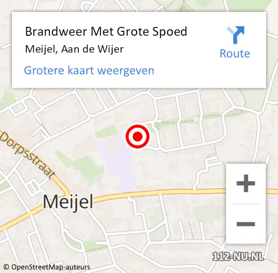 Locatie op kaart van de 112 melding: Brandweer Met Grote Spoed Naar Meijel, Aan de Wijer op 25 februari 2023 21:47