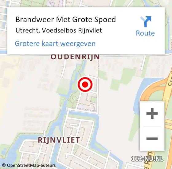 Locatie op kaart van de 112 melding: Brandweer Met Grote Spoed Naar Utrecht, Voedselbos Rijnvliet op 25 februari 2023 21:47