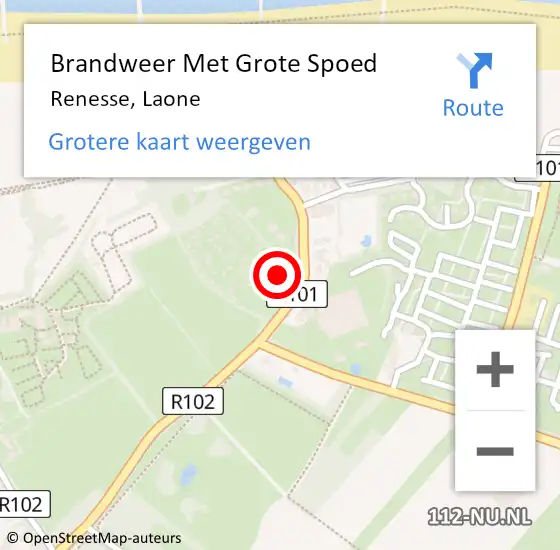 Locatie op kaart van de 112 melding: Brandweer Met Grote Spoed Naar Renesse, Laone op 25 februari 2023 22:15