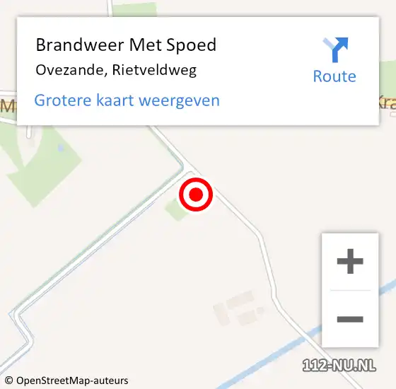 Locatie op kaart van de 112 melding: Brandweer Met Spoed Naar Ovezande, Rietveldweg op 25 februari 2023 22:21