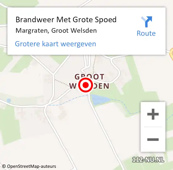 Locatie op kaart van de 112 melding: Brandweer Met Grote Spoed Naar Margraten, Groot Welsden op 25 februari 2023 22:26