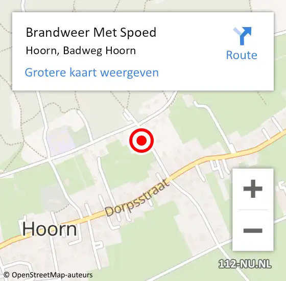 Locatie op kaart van de 112 melding: Brandweer Met Spoed Naar Hoorn, Badweg Hoorn op 25 februari 2023 22:28