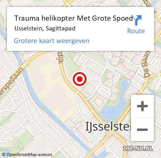 Locatie op kaart van de 112 melding: Trauma helikopter Met Grote Spoed Naar IJsselstein, Sagittapad op 25 februari 2023 22:35