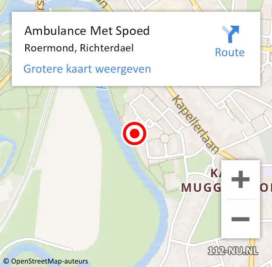 Locatie op kaart van de 112 melding: Ambulance Met Spoed Naar Roermond, Richterdael op 25 februari 2023 23:27