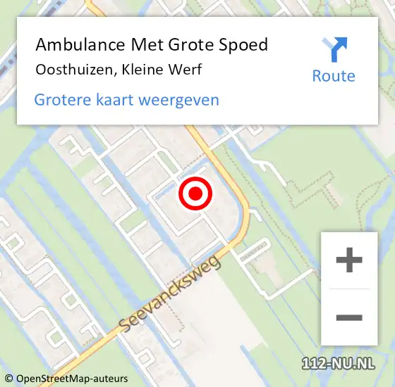 Locatie op kaart van de 112 melding: Ambulance Met Grote Spoed Naar Oosthuizen, Kleine Werf op 25 februari 2023 23:37