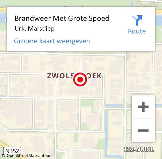 Locatie op kaart van de 112 melding: Brandweer Met Grote Spoed Naar Urk, Marsdiep op 26 februari 2023 00:46