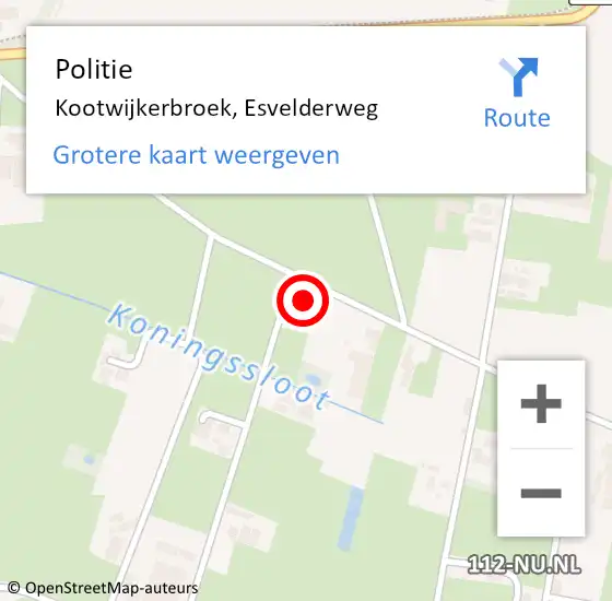 Locatie op kaart van de 112 melding: Politie Kootwijkerbroek, Esvelderweg op 26 februari 2023 01:14