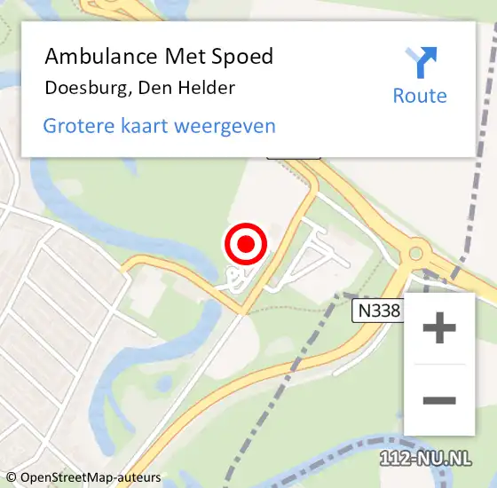 Locatie op kaart van de 112 melding: Ambulance Met Spoed Naar Doesburg, Den Helder op 26 februari 2023 01:32