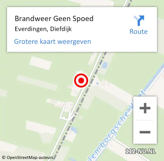 Locatie op kaart van de 112 melding: Brandweer Geen Spoed Naar Everdingen, Diefdijk op 26 februari 2023 03:42