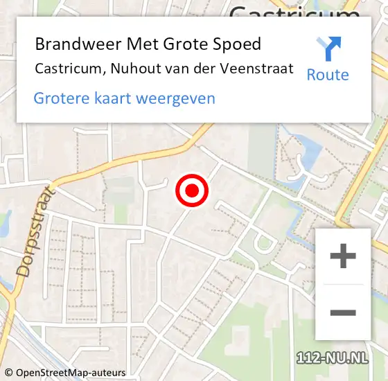 Locatie op kaart van de 112 melding: Brandweer Met Grote Spoed Naar Castricum, Nuhout van der Veenstraat op 26 februari 2023 03:45