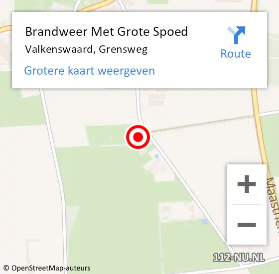 Locatie op kaart van de 112 melding: Brandweer Met Grote Spoed Naar Valkenswaard, Grensweg op 26 februari 2023 04:00