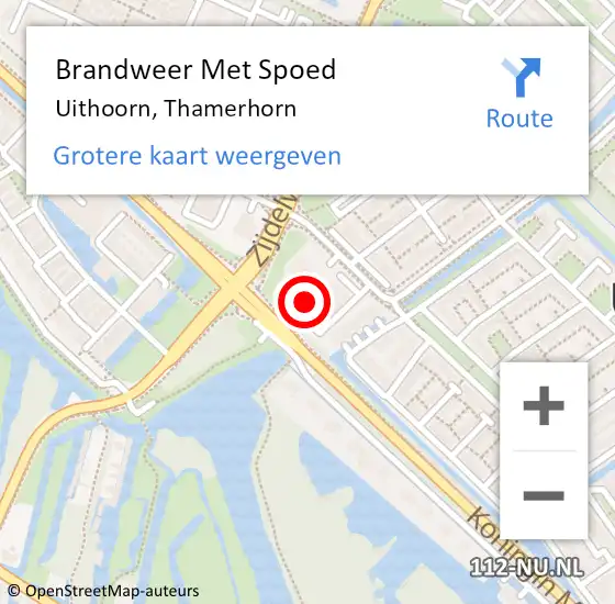 Locatie op kaart van de 112 melding: Brandweer Met Spoed Naar Uithoorn, Thamerhorn op 26 februari 2023 04:11