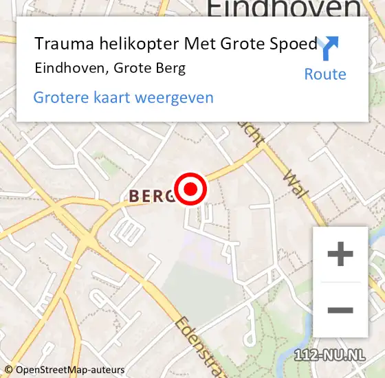 Locatie op kaart van de 112 melding: Trauma helikopter Met Grote Spoed Naar Eindhoven, Grote Berg op 26 februari 2023 04:26