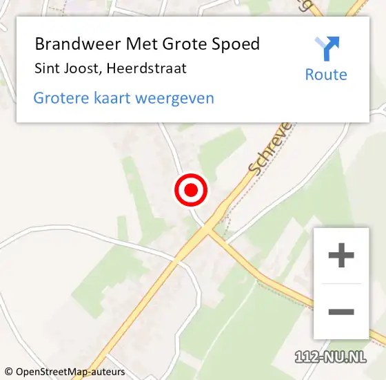 Locatie op kaart van de 112 melding: Brandweer Met Grote Spoed Naar Sint Joost, Heerdstraat op 26 februari 2023 05:21