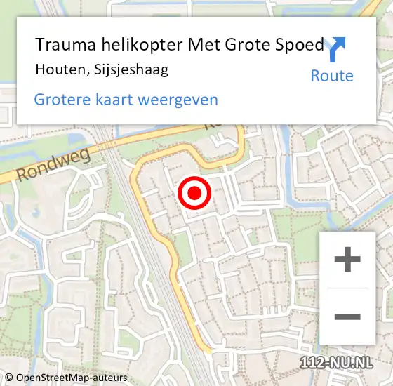 Locatie op kaart van de 112 melding: Trauma helikopter Met Grote Spoed Naar Houten, Sijsjeshaag op 26 februari 2023 06:19