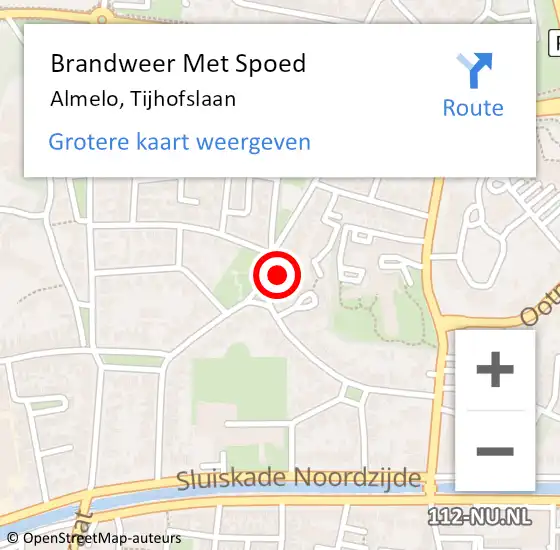 Locatie op kaart van de 112 melding: Brandweer Met Spoed Naar Almelo, Tijhofslaan op 26 februari 2023 08:15