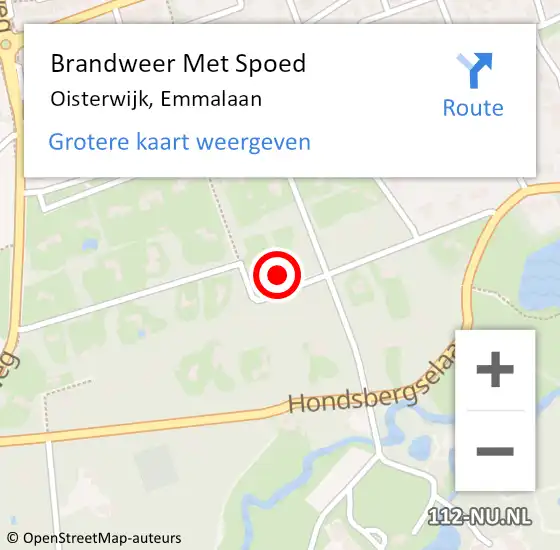 Locatie op kaart van de 112 melding: Brandweer Met Spoed Naar Oisterwijk, Emmalaan op 26 februari 2023 08:36