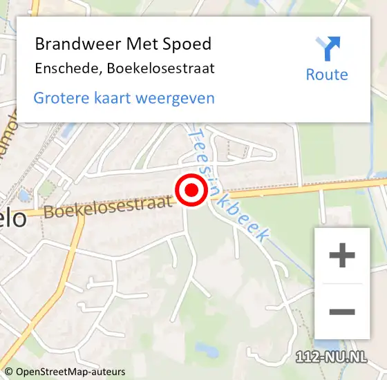 Locatie op kaart van de 112 melding: Brandweer Met Spoed Naar Enschede, Boekelosestraat op 26 februari 2023 08:43