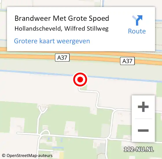 Locatie op kaart van de 112 melding: Brandweer Met Grote Spoed Naar Hollandscheveld, Wilfred Stillweg op 26 februari 2023 09:18