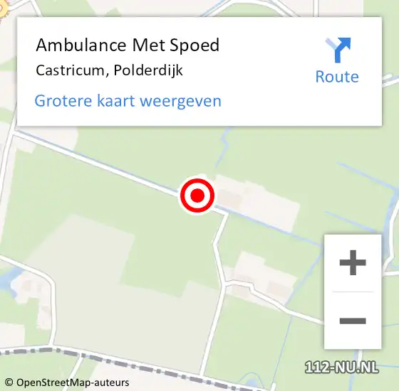 Locatie op kaart van de 112 melding: Ambulance Met Spoed Naar Castricum, Polderdijk op 26 februari 2023 10:41