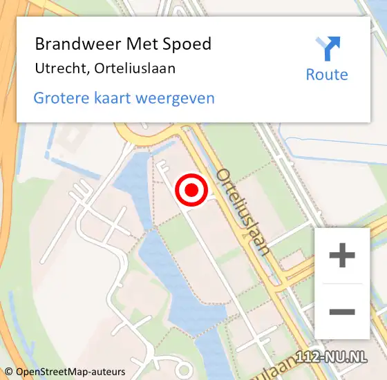 Locatie op kaart van de 112 melding: Brandweer Met Spoed Naar Utrecht, Orteliuslaan op 26 februari 2023 11:24