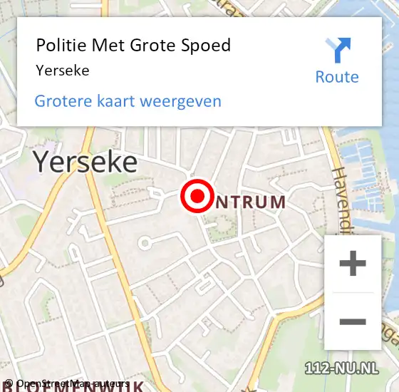 Locatie op kaart van de 112 melding: Politie Met Grote Spoed Naar Yerseke op 26 februari 2023 14:32