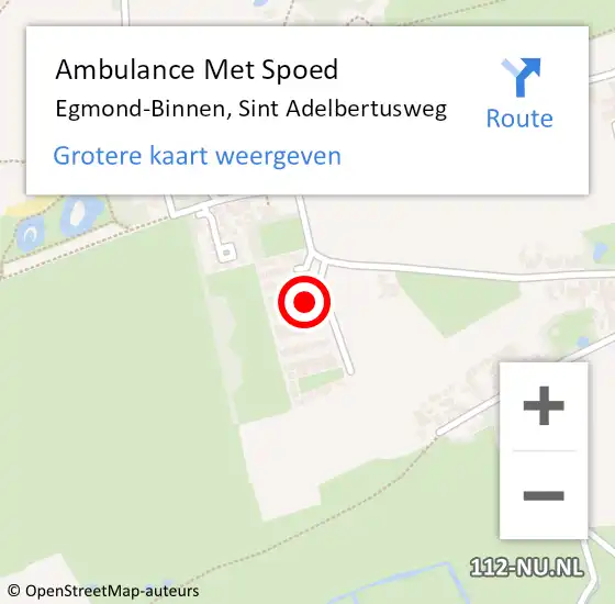 Locatie op kaart van de 112 melding: Ambulance Met Spoed Naar Egmond-Binnen, Sint Adelbertusweg op 26 februari 2023 15:17