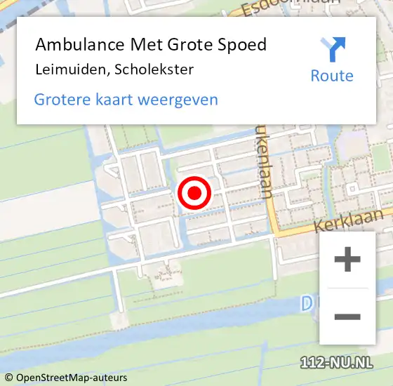 Locatie op kaart van de 112 melding: Ambulance Met Grote Spoed Naar Leimuiden, Scholekster op 26 februari 2023 15:28